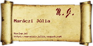 Maráczi Júlia névjegykártya